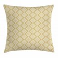 thumbnail image 1 of Geometric Throw Pillow Cushion Cover, Moroccan Style Reversed Clover Pattern in Dashed Lines and Diamonds, Decorative Square Accent Pillow Case, 24 X 24 Inches, Sand Brown and White, by Ambesonne, 1 of 2