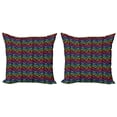 thumbnail image 1 of Ambesonne Geometric Throw Pillow Cover 2 Pack, Hundreds of Tiles, 18", Multicolor, 1 of 2
