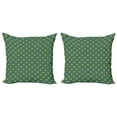 thumbnail image 1 of Geometric Throw Pillow Cushion Cover Pack of 2, Abstract Art Images of Target Circles and Cornered Shapes, Zippered Double-Side Digital Print, 4 Sizes, Green Marigold, by Ambesonne, 1 of 2