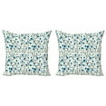 thumbnail image 1 of Ambesonne Geometric Throw Pillow Cover 2 Pack, Abstract Lines Dots, 16", Blue Eggshell Black, 1 of 2