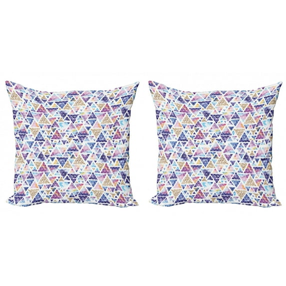 Ambesonne Geometric Throw Pillow Cover 2 Pack, Triangular Space Art, 24", Multicolor