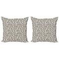 thumbnail image 1 of Geometric Throw Pillow Cushion Cover Pack of 2, Acrylic Brush Stroked Style Dashed Lines Grey Toning Raining Effect, Zippered Double-Side Digital Print, 4 Sizes, Multicolor, by Ambesonne, 1 of 2