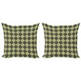 thumbnail image 1 of Geometric Throw Pillow Cushion Cover Pack of 2, Antique Ornamental Symmetrical Tile Design Old School Retro Effect Pastel Colors, Zippered Double-Side Digital Print, 4 Sizes, Multicolor, by Ambesonne, 1 of 2