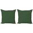 thumbnail image 1 of Ambesonne Geometric Throw Pillow Cover 2 Pack, Checkered Pattern Rings, 18", Multicolor, 1 of 2