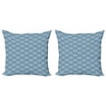 thumbnail image 1 of Ambesonne Geometric Throw Pillow Cover 2 Pack, Circular Floral Shape, 24", Slate Blue Tan, 1 of 2