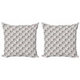 thumbnail image 1 of Ambesonne Geometric Throw Pillow Cover 2 Pack, Modern Grid Design, 18", Charcoal Grey White Red, 1 of 2