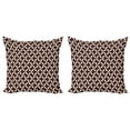 thumbnail image 1 of Ambesonne Geometric Throw Pillow Cover 2 Pack, Contrast Color Triangles, 18", Seal Brown and Cream, 1 of 2
