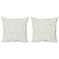thumbnail image 1 of Ambesonne Floral Throw Pillow Cover 2 Pack, Nostalgia Circles Dots, 18", Warm Taupe Cocoa, 1 of 2