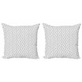 thumbnail image 1 of Geometric Throw Pillow Cushion Cover Pack of 2, Greyscale Ornamental Repetitive Floral Tile Pattern, Zippered Double-Side Digital Print, 4 Sizes, White Purpleblue, by Ambesonne, 1 of 2