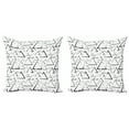 thumbnail image 1 of Ambesonne Geometric Throw Pillow Cover 2 Pack, Monochrome Triangles, 20", Black White, 1 of 2
