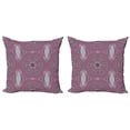 thumbnail image 1 of Geometric Throw Pillow Cushion Cover Pack of 2, Hypnotizing Symmetrical Thin Lines Forming Effect Stripes Print, Zippered Double-Side Digital Print, 4 Sizes, Pink Pale Grey and Black, by Ambesonne, 1 of 2