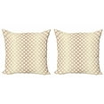 thumbnail image 1 of Geometric Throw Pillow Cushion Cover Pack of 2, Interwoven Style Hexagonal Shaped Models Forming Netted Pattern, Zippered Double-Side Digital Print, 4 Sizes, Pale Camel White, by Ambesonne, 1 of 2