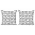 thumbnail image 1 of Ambesonne Geometric Throw Pillow Cover 2 Pack, Minimal Vintage Squares, 16", Charcoal Grey White, 1 of 2