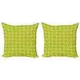 thumbnail image 1 of Ambesonne Geometric Throw Pillow Cover 2 Pack, Modern Circles Chains Art, 24", Mustard Sea Blue, 1 of 2