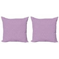thumbnail image 1 of Geometric Throw Pillow Cushion Cover Pack of 2, Modernistic Monochrome Triangular and Hexagonal Shapes Pattern Folkloric Motif, Zippered Double-Side Digital Print, 4 Sizes, Violet White, by Ambesonne, 1 of 2