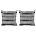 thumbnail image 1 of Ambesonne Geometric Throw Pillow Cover 2 Pack, Hand Drawn Pattern, 18", Black White, 1 of 2