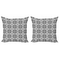 thumbnail image 1 of Geometric Throw Pillow Cushion Cover Pack of 2, Monotone Concept of Silhouettes Drawn by Hand Concentric Squares, Zippered Double-Side Digital Print, 4 Sizes, Charcoal Grey and White, by Ambesonne, 1 of 2