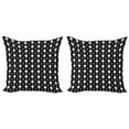 thumbnail image 1 of Ambesonne Geometric Throw Pillow Cover 2 Pack, Monotone Squares and Bars, 24", Charcoal Grey and White, 1 of 2
