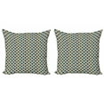 thumbnail image 1 of Ambesonne Geometric Throw Pillow Cover 2 Pack, Hexagonal Overlapping, 24", Black Sky Blue Yellow, 1 of 2
