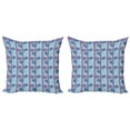 thumbnail image 1 of Geometric Throw Pillow Cushion Cover Pack of 2, Pastel Abstract Shapes and Shapes Hibiscus Blooms Memphis Art, Zippered Double-Side Digital Print, 4 Sizes, Sky Blue Pale Pink, by Ambesonne, 1 of 2