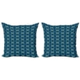 thumbnail image 1 of Geometric Throw Pillow Cushion Cover Pack of 2, Repetitive Design Elements Modern Geometrical Shapes Abstract, Zippered Double-Side Digital Print, 4 Sizes, Dark Sky Blue Pale Green, by Ambesonne, 1 of 2