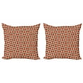 thumbnail image 1 of Geometric Throw Pillow Cushion Cover Pack of 2, Repetitive Pattern of Mosaic Inspired Triangles and Squares, Zippered Double-Side Digital Print, 4 Sizes, Burnt Sienna Multicolor, by Ambesonne, 1 of 2