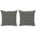 thumbnail image 1 of Ambesonne Geometric Throw Pillow Cover 2 Pack, Big Small Hexagon Forms, 16", Black and Beige, 1 of 2