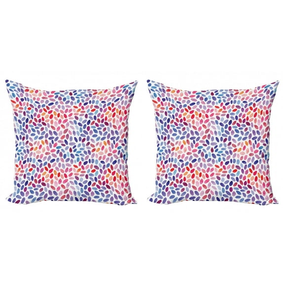 Ambesonne Abstract Throw Pillow Cover 2 Pack, Trippy Funky Sketchy, 20", Multicolor