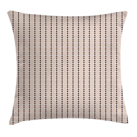 Geometric Throw Pillow Cushion Cover, Peach Colored Diamond Shapes on Cream Background Simplistic Diagonal Tile Print, Decorative Square Accent Pillow Case, 16 X 16 Inches, Peach Cream, by Ambesonne