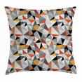 thumbnail image 1 of Geometric Throw Pillow Cushion Cover, Polygonal Pattern Triangles Checkered and Lined Pattern Modern Art Design, Decorative Square Accent Pillow Case, 24 X 24 Inches, Orange Black White, by Ambesonne, 1 of 2