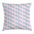 thumbnail image 1 of Geometric Throw Pillow Cushion Cover, Repeating Triangles Forming Simple Diagonal Square Shapes, Decorative Square Accent Pillow Case, 20 X 20 Inches, White Pale Pink and Pale Blue, by Ambesonne, 1 of 2