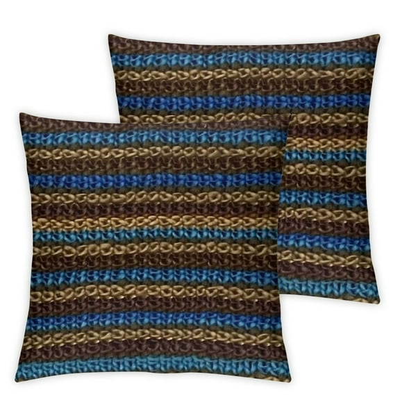 Geometric Throw Pillow Cushion Cover, Repetitive Colorful Tribal Ethnic Chevron Pattern Abstract Boho Art, Decorative Square Accent Pillow Case, 28" X 28", Dark Cocoa Blue Apricot