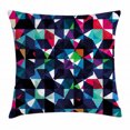 thumbnail image 1 of Geometric Throw Pillow Cushion Cover, Retro Pattern with Colorful Mosaic Modern Optical Artistic Structure Illustration, Decorative Square Accent Pillow Case, 18 X 18 Inches, Multicolor, by Ambesonne, 1 of 2