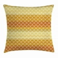 thumbnail image 1 of Geometric Throw Pillow Cushion Cover, Rising Sun Concept Fish Scale Pattern Sunburnt Transition Color, Decorative Square Accent Pillow Case, 24 X 24 Inches, Dark Orange and Pale Coffee, by Ambesonne, 1 of 2