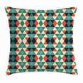 thumbnail image 1 of Geometric Throw Pillow Cushion Cover, Vintage Rhombus Pattern with Small Triangles in Retro Tones Colorful Grid Design, Decorative Square Accent Pillow Case, 24 X 24 Inches, Multicolor, by Ambesonne, 1 of 2
