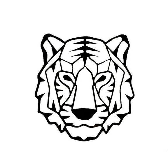 Geometric Tiger - Metal Wall Art