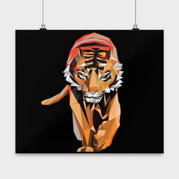 Geometric Tiger Poster - Wall Decor for Home Gift