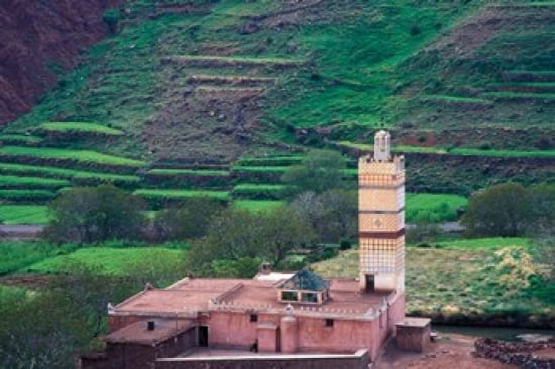 Geometric Tilework on Mosque Minaret Morocco Canvas Art - John & Lisa Merrill DanitaDelimont (36 x 24)