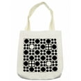 thumbnail image 1 of Geometric Tote Bag, Pattern of Big and Smaller Monotone Circles Futuristic Graphics, Cloth Linen Reusable Bag for Shopping Books Beach and More, 16.5" X 14", Cream, by Ambesonne, 1 of 2