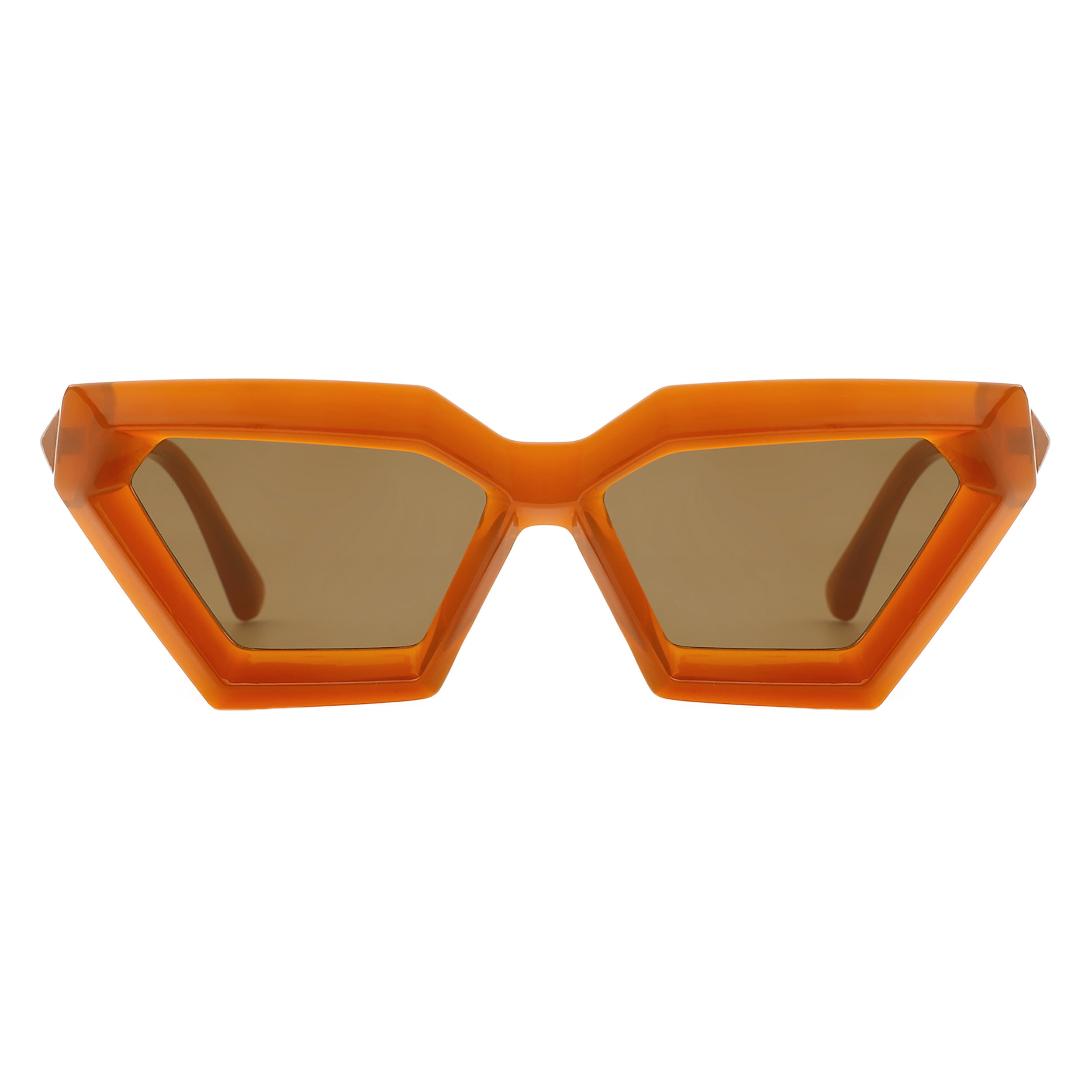 Geometric Trapezoid Sunglasses Modern Gem Cut Bold Style UV 
