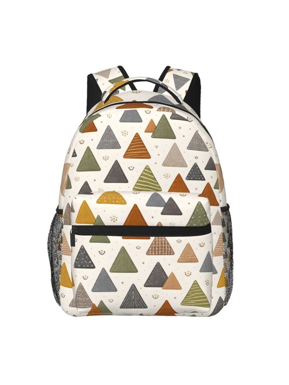 Geometric Triangle Backpack Lightweight Rucksack Travel Bag for Men and Women