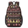 thumbnail image 1 of Geometric Triangle Brown Pattern 17" School Backpacks for Teens,Waterproof Oxford Fabric,S-Shape Padded Straps for School,Travel,Hiking,Camping, 1 of 6