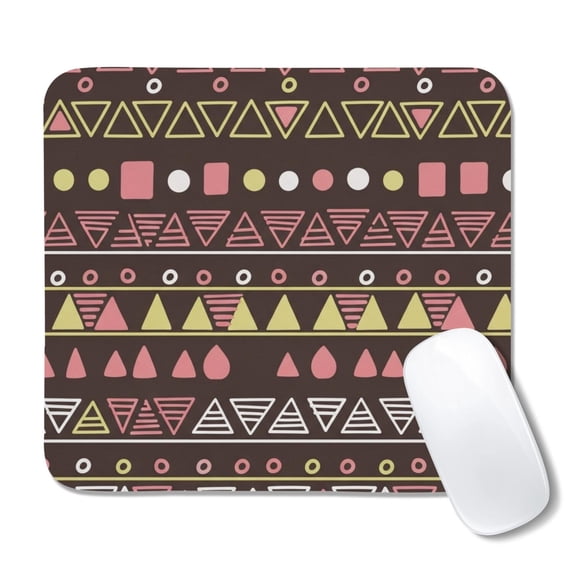 Geometric Triangle Brown Pattern Square Mouse Pad, Precision Control ...