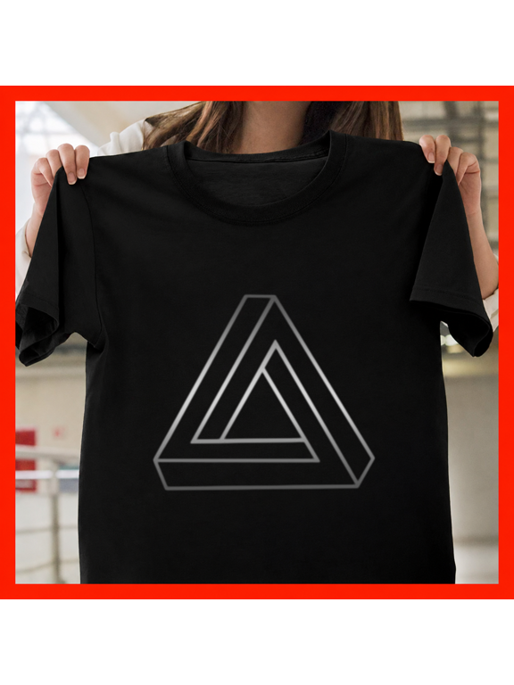 Geometric Triangle Optical Illusion Penrose Impossible Mind Unisex T-Shirt, up to size 5XL