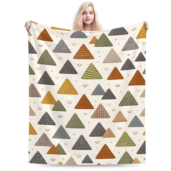 Geometric Triangle Pattern Blanket Triangle Throw Blanket Soft Cozy Blanket for Couch Bed Modern Decor Christmas Gift 50x40