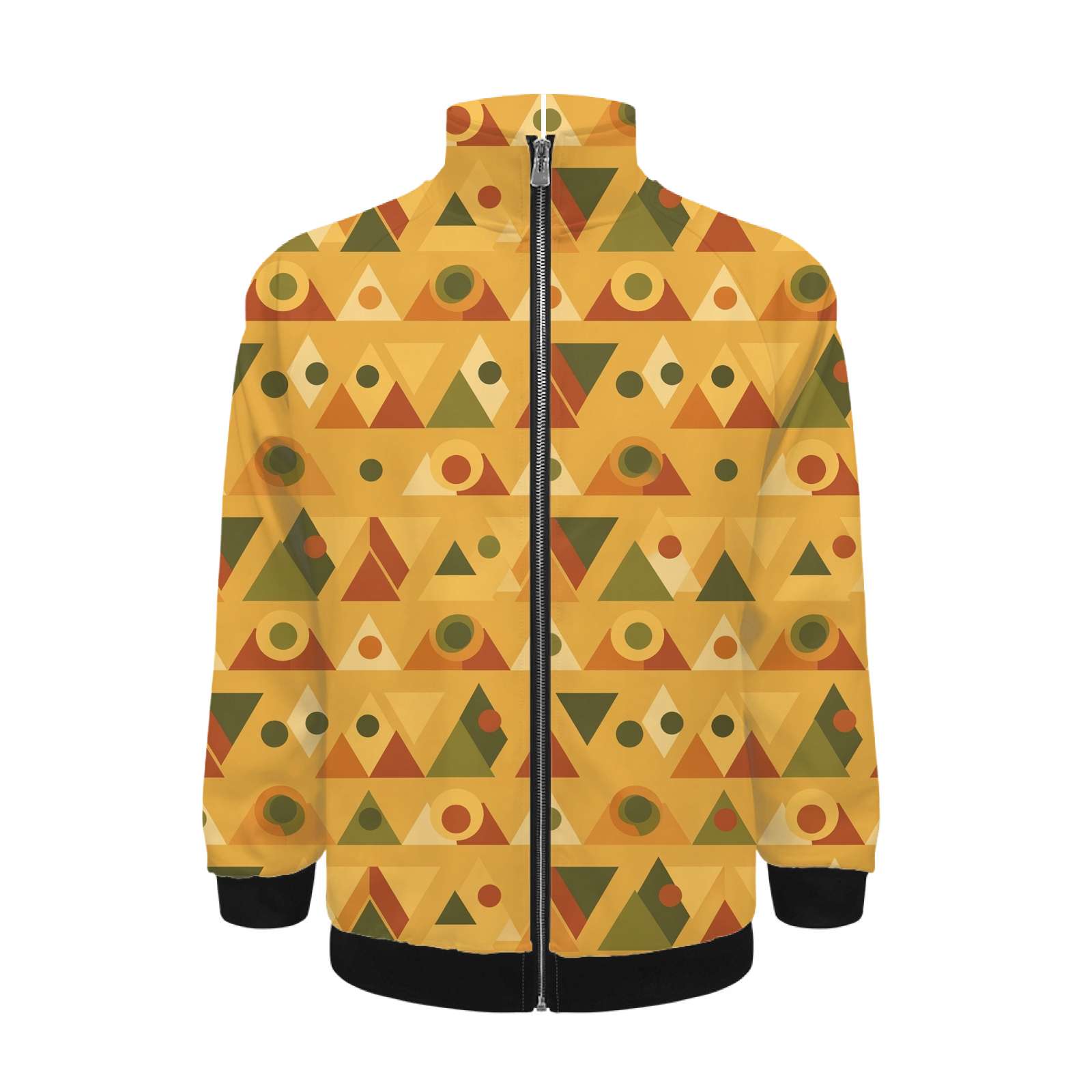 Geometric Triangle Pattern Fabric Jacket Men's Street Cool Long Sleeves ...
