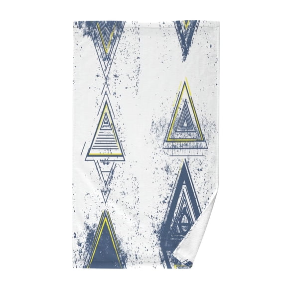 Geometric Triangle Pattern Soft 100% Cotton Towel, High Absorbency, Single Pack, 16" x 28"