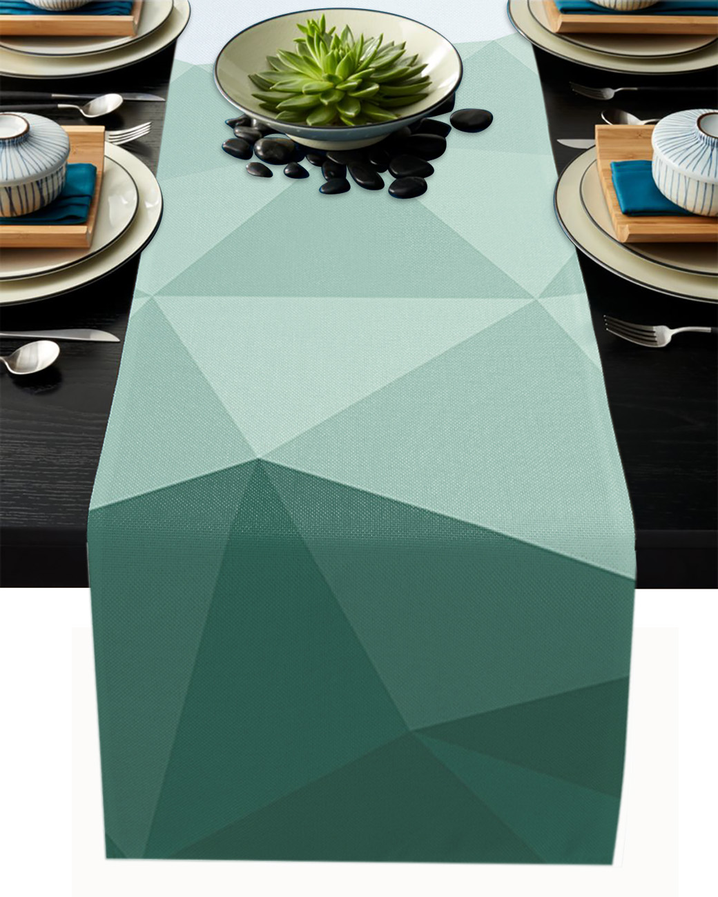 Triangular Tablecloth Geometric Triangle Pink Gradient Table Runner Home Wedding Table Flag ...