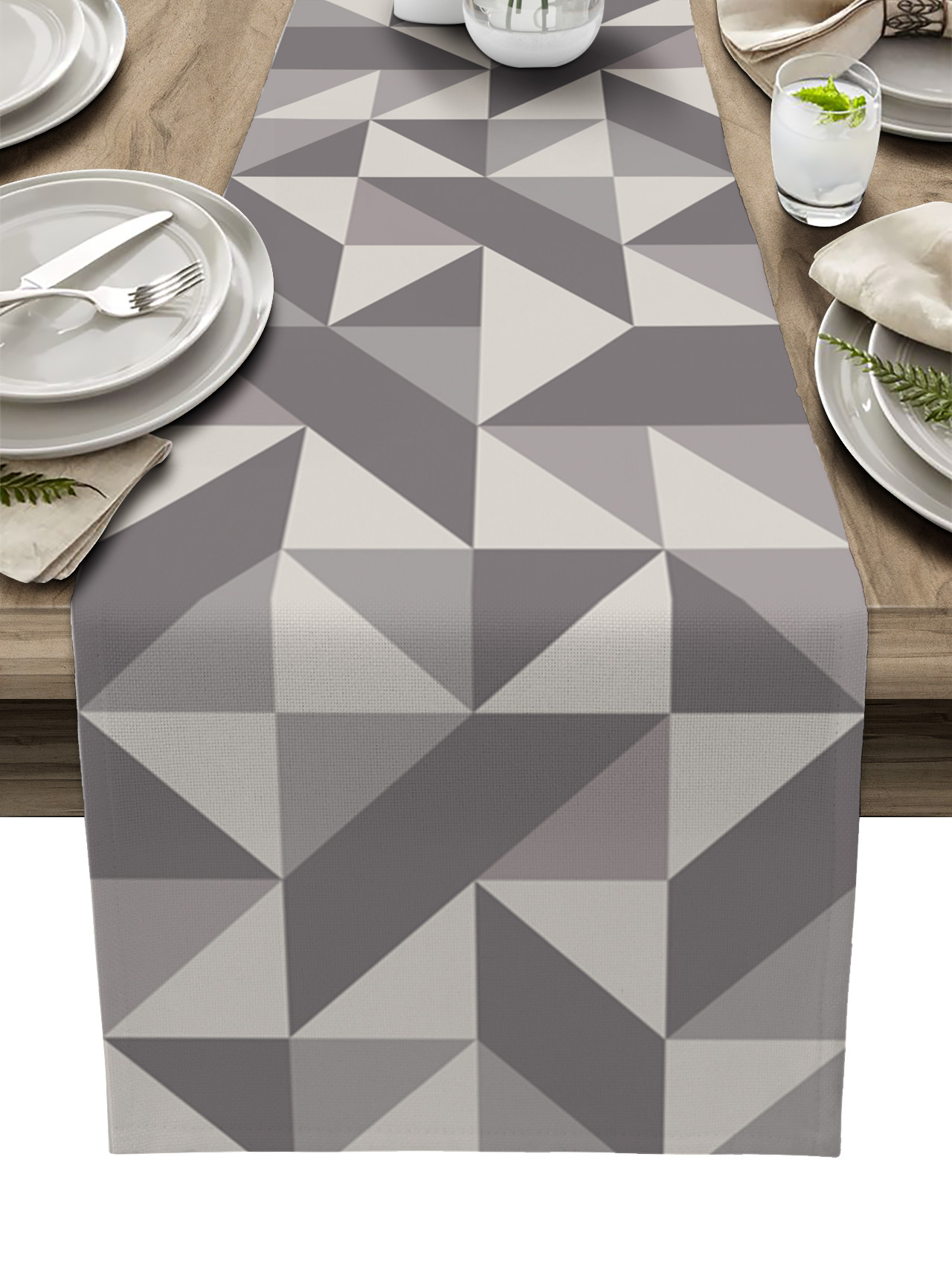 Triangular Tablecloth Geometric Triangle Pink Gradient Table Runner Home Wedding Table Flag ...