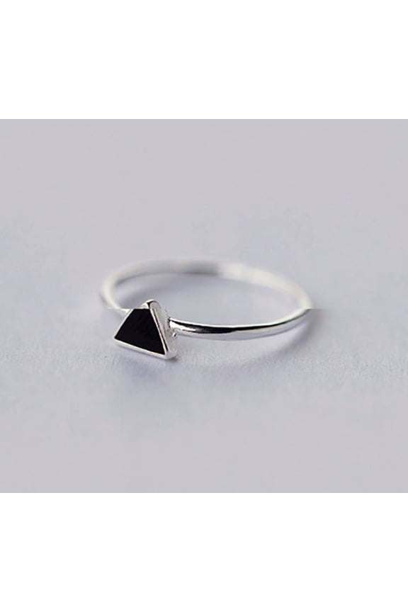 Geometric Triangle Ring 925 Sterling Silver Adjustable Fashion Jewelry Statement Piece Gift For Her Everyday Wear